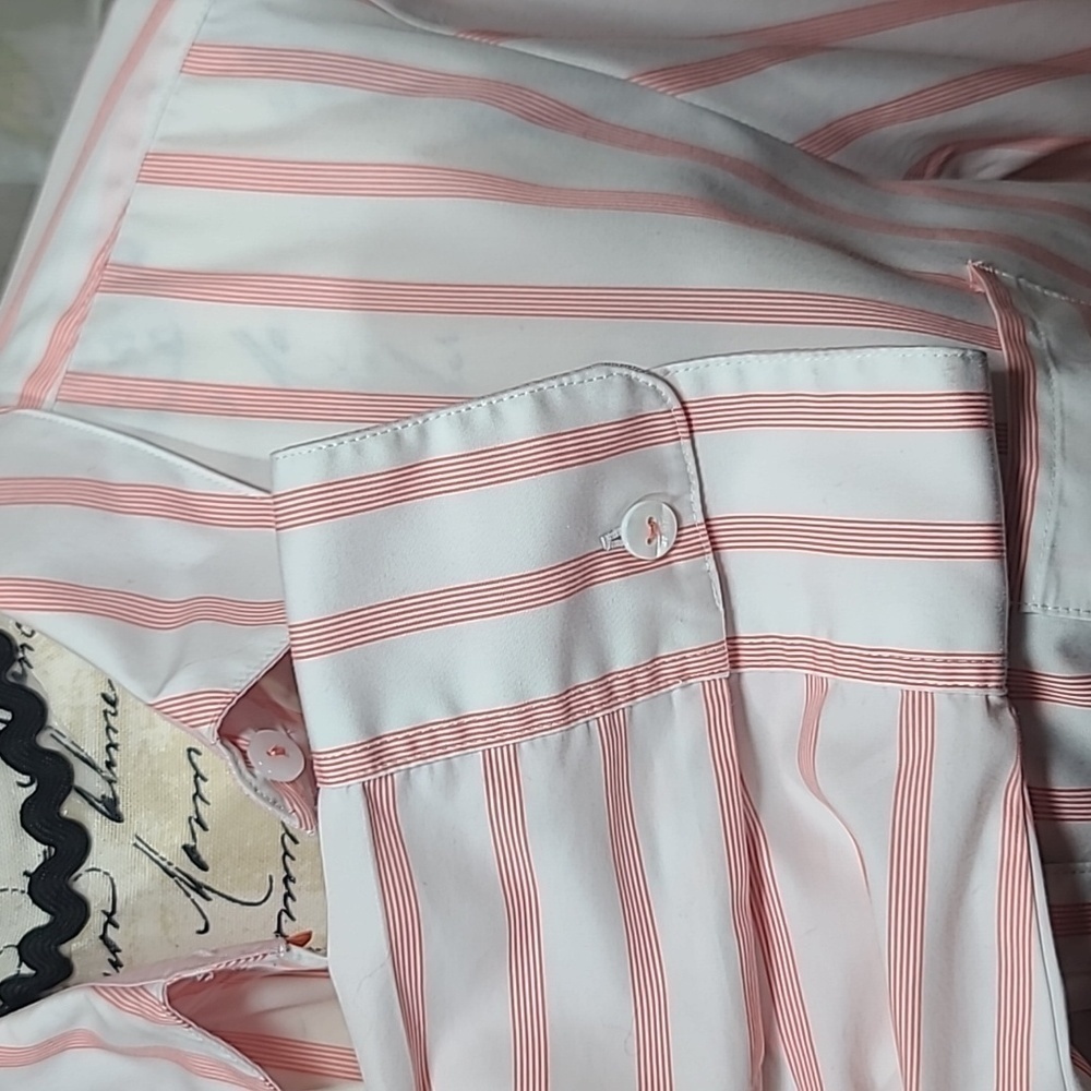 Foxcroft shaped stripped button down blouse - image 3